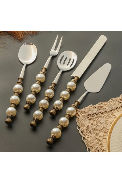 hediye Esterhomedecor 5-Piece Pearl Model Serving Spoon Set