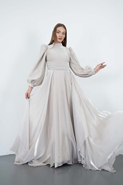 Niessa Butik فستان سهرة من قماش الأوركيد مع أربطة مطاطية في الأعلى