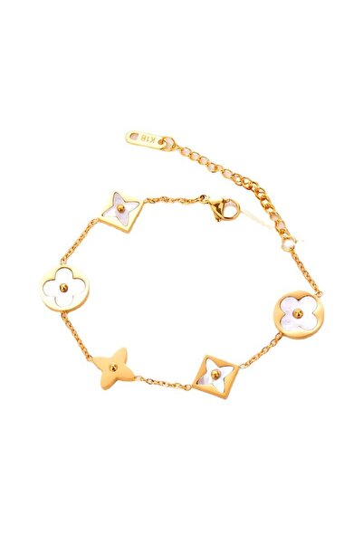 Pursehuit Brățară aurie, din oțel inoxidabil, suflată cu aur de 18k, cu diver...