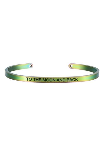 Pursehuit Brățară verde, degradată, reglabilă, gravată Spre lună și înapoi C1