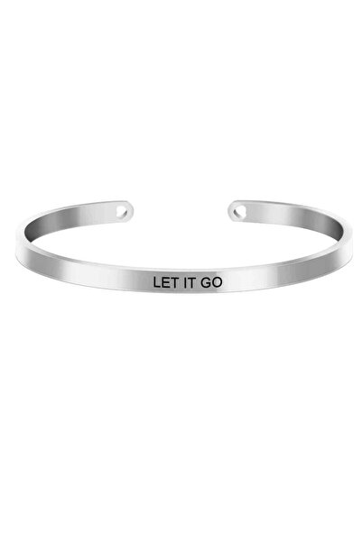 Pursehuit Ρυθμιζόμενο βραχιόλι, ασημένιο, χαραγμένο Let it go C1 OUT