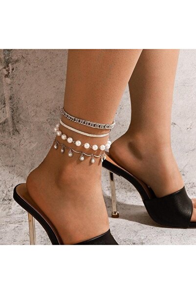 Pursehuit Set de 4 brățări, culoare argintie, cu perle și pietre, Simonie C2