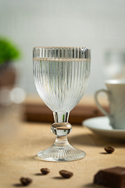 ORTAKÖY CENNETİ 6 Pieces Coffee Side Glasses |   Crystal Glass Elegant Design Coffee Side Glass 75 Ml.
