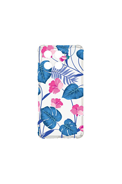 bestcase Carcasă spate antișoc pentru Honor 200 Smart, flori albastre tropica...