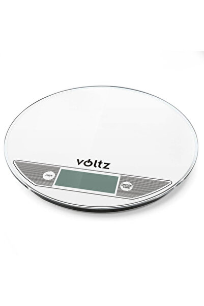 Voltz Kitchen Scale V51651F, 5 kg, Glass, TARA, Round, White