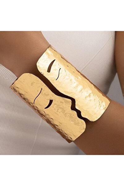 Pursehuit Brățară aurie, lată, formă de îndrăgostiți, Pauel C9