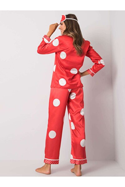 OEM Women's red polka dot pajamas, long pants, shirt - XL(42)