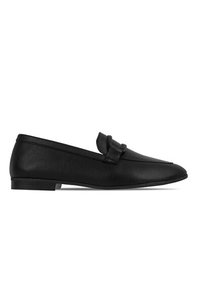 Lal Shoes & Bags Lucina Women's Genuine Leather Slip-On Ballerinas with String Detail-Black