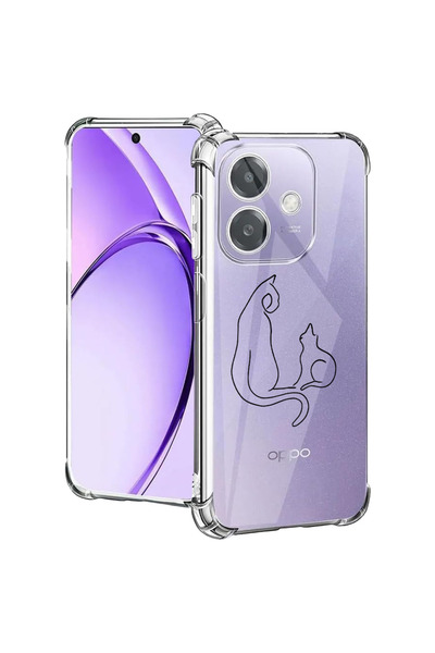 bestcase Carcasă spate antișoc pentru Oppo A60 5G / A40 / A40M, Abstract Cat,...