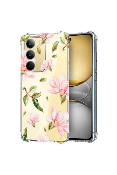 bestcase Αντικραδασμική πίσω θήκη για Realme 14x 5G, συλλογή λουλουδιών, 1988...