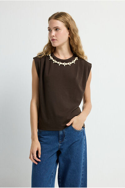 adL İnci Detaylı Tişört