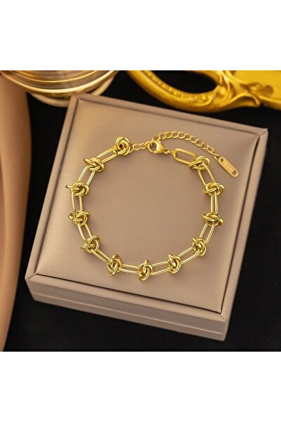 Pursehuit Χρυσό βραχιόλι, κατασκευασμένο από ανοξείδωτο ατσάλι, φυσητό με χρυ...