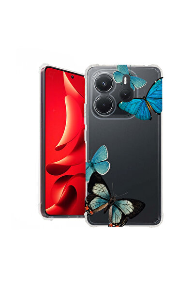 bestcase Carcasă spate antișoc pentru Xiaomi Redmi Note 14 4G, fluturi albașt...