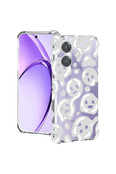 bestcase Carcasă spate antișoc pentru Oppo A60 5G / A40 / A40M, gri acid smil...