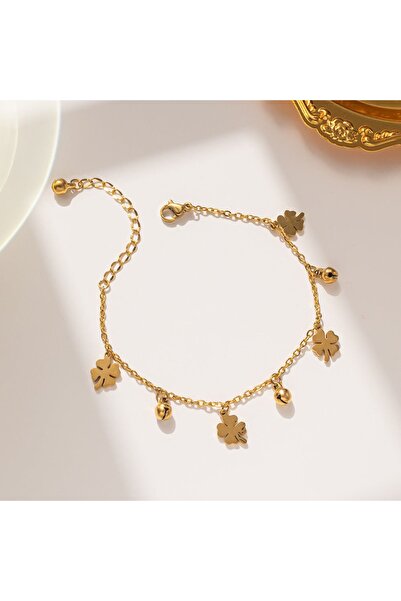 Pursehuit Brățară aurie, din oțel inoxidabil, suflată cu aur de 18k, cu trifo...