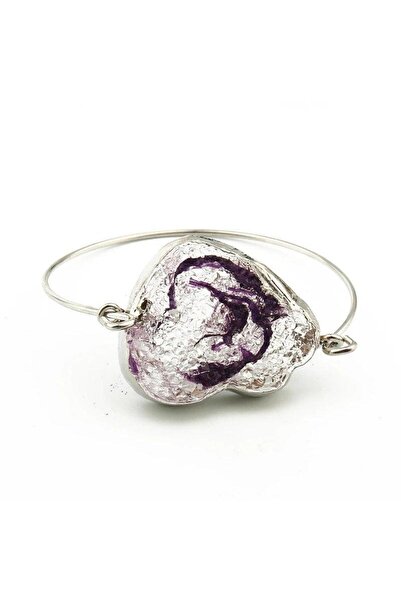 Pursehuit Brățară culoare argintie, cu piatră mov, Rufina C1