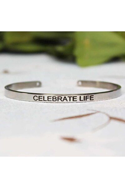 Pursehuit Ρυθμιζόμενο βραχιόλι, ασημί χρώμα, χαραγμένο Celebrate Life C1
