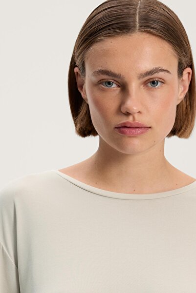 Oysho Long sleeve T-shirt with back pleat in a modal blend