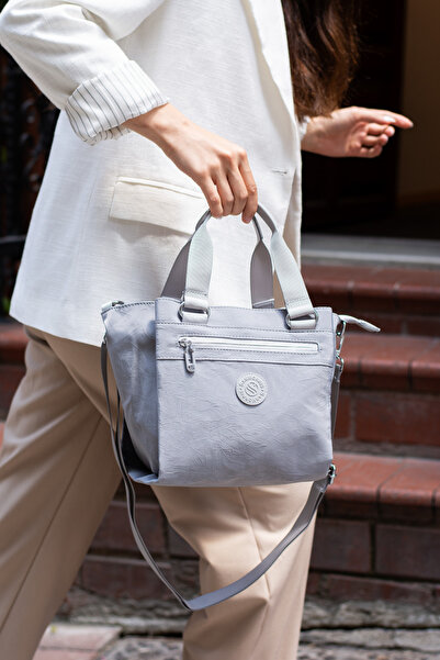 Sanmorris Multi-Pocket Women's Shoulder Bag Medium Size Daily Use Hv4014 Gray