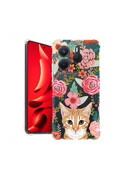 bestcase Carcasă spate antișoc pentru Xiaomi Redmi Note 14 4G, pisică și flor...