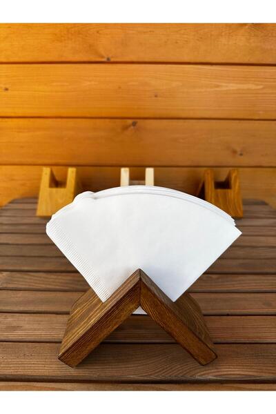 Nest WoodTr Ahşap Masa Üstü Peçetelik - Filtre Kahve Kağıtlığı -Dekoratif - L...
