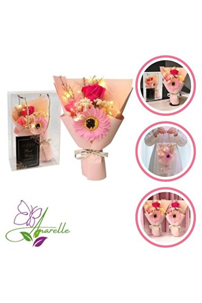 Manolex Buchet de flori de săpun cu iluminare LED - Cadou elegant personalizat