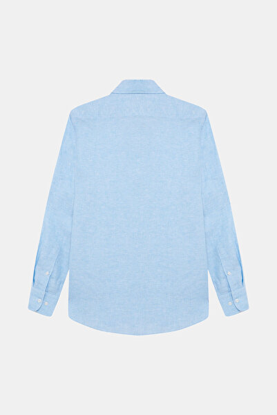W Collection Turquoise Long Sleeve Linen Shirt