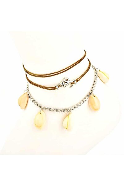 Pursehuit Set de 3 brățări culoare argintie, cu scoici, Jannic C6