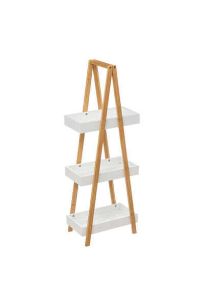 Zen Raft de baie din bambus cu 3 niveluri pentru depozitare