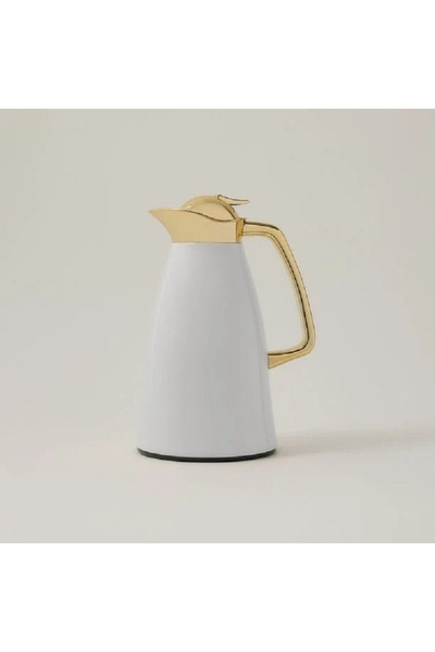 Dallaty Steel Vacuum Flask Falco Gold And White 1L