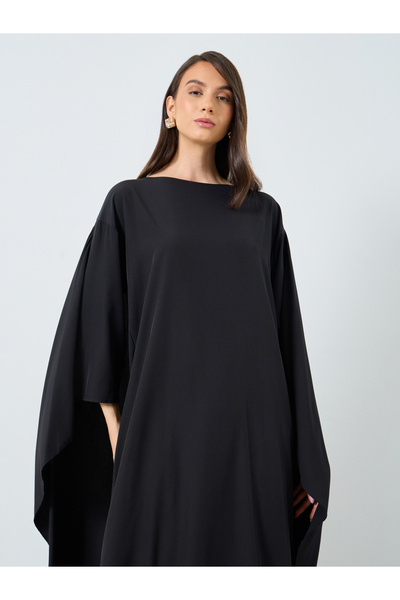 Take Two By Styli Solid Batwing Sleeve Maxi Kaftan