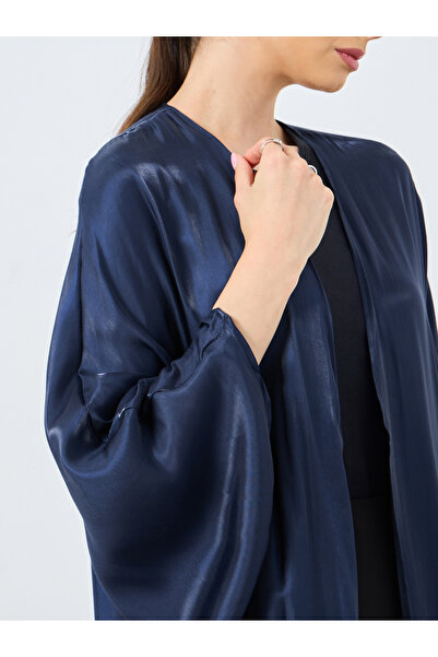 Take Two By Styli Metallic Batwing Sleeve Open Front Abaya