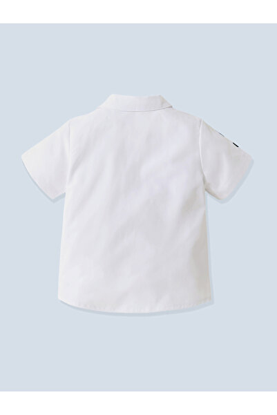 Take Two By Styli Boys White Embroidered Dinosaur Shirt