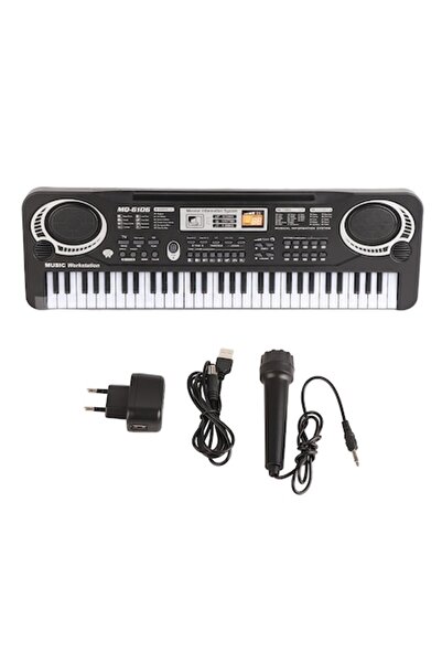 dalimag Tastatură electronică digitală pentru copii, 61 de taste, portabilă cu microfon