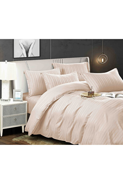 JOJO HOME Double bed linen, Deluxe fine damask, 6 pieces, Cream