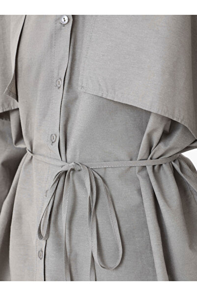 MRS. POLEEN Balloon Sleeve Tunic - Gray - Mrs Poleen