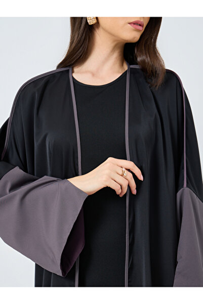 Take Two By Styli Slit Sleeve Open Front Abaya