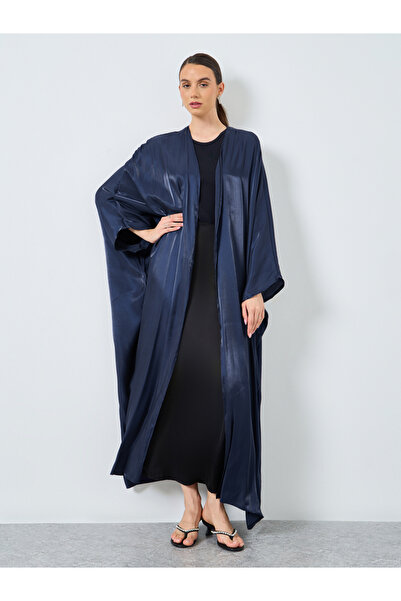 Take Two By Styli Metallic Batwing Sleeve Open Front Abaya