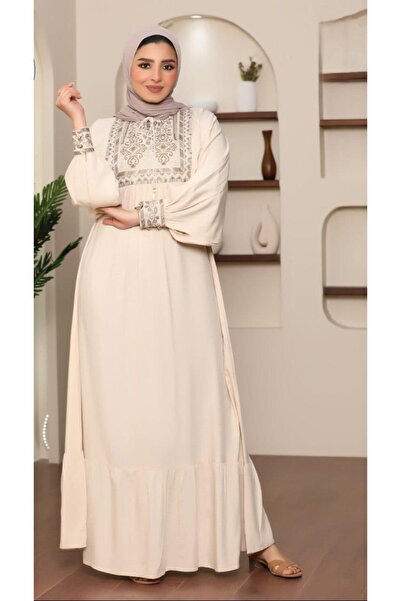 The final touch Embroidered linen jalabiya, size 100 kg