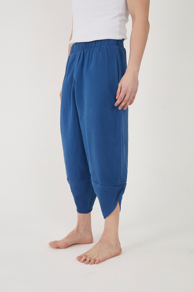 RELAXL Set of 2 Şile Cloth Loose Fit T-Shirt and Baggy Pants Saks Blue