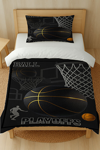 Else Dekor Комплект спално бельо от памучен сатен с баскетболен мотив, 160x220 см