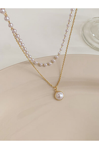 Take Two By Styli Faux Pearl Layered Necklace