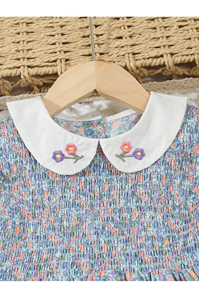 Take Two By Styli Girls Blue Floral A-Line Dress