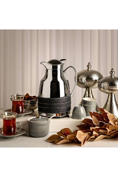 Dallaty Steel vacuum flask leather beige 1L