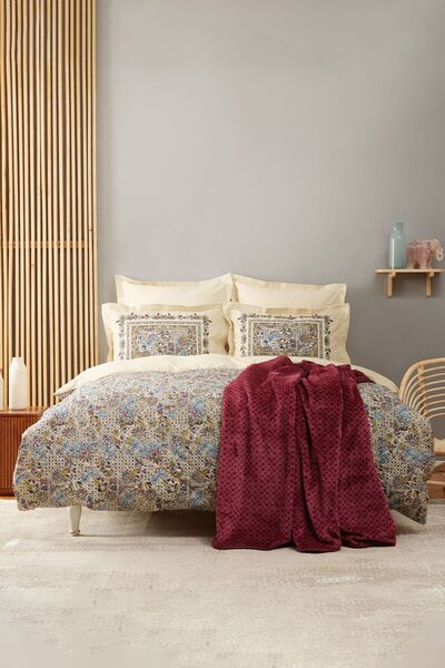 Karaca Home Set de iarnă dublu Cottage Burgundy