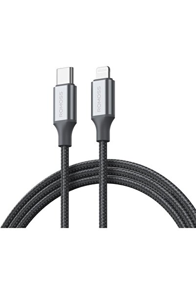 Romoss USB-C TO LIGHTNING 3A DATA CHARGING NYLON BRAIDED CABLE 1M GRAY