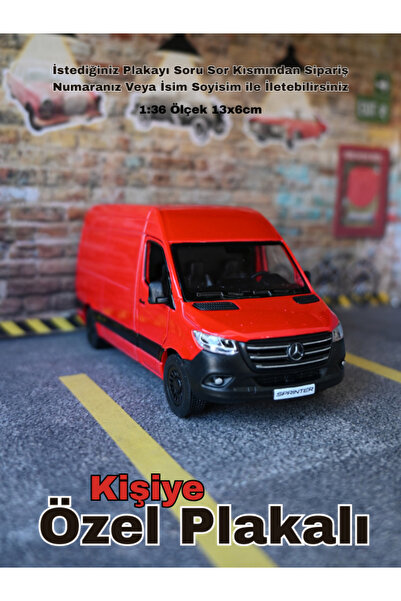 bebeym Mercedes Sprinter Metal Oyuncak Araba Kişiye Özel Plakalı