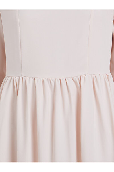 Take Two By Styli Elegant Pink Maxi Dress with Long Sleeves