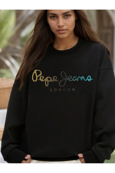 PALPİTO Dámská oversize mikina s potiskem London a výstřihem do V