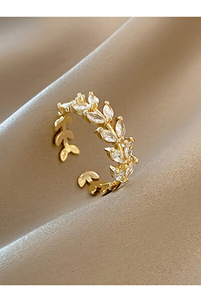 Take Two By Styli Zircon Leaf Embellished Ring